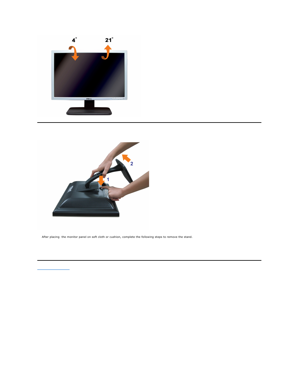 Removing the stand | Dell S199WFP Monitor User Manual | Page 23 / 23