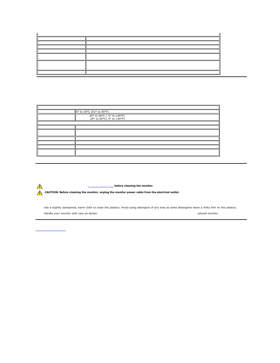 Caring for your monitor, Environmental | Dell S199WFP Monitor User Manual | Page 7 / 23