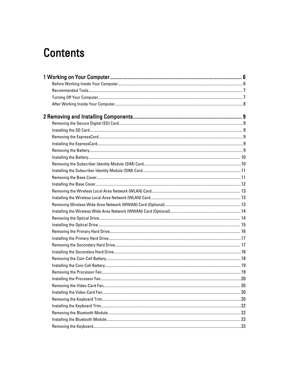 Dell Precision M6700 (Mid 2012) User Manual | Page 3 / 79