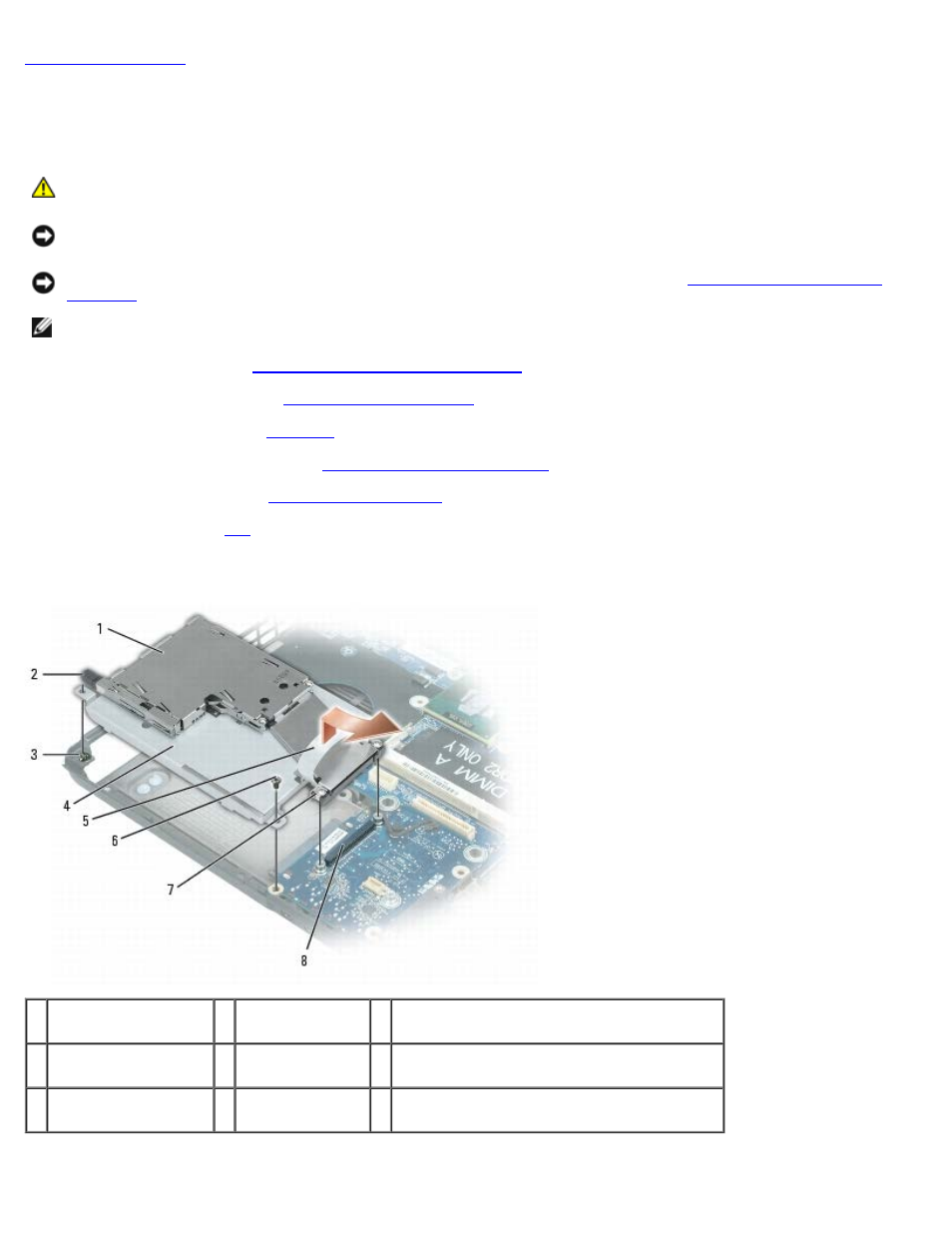 Hard drive bay/expresscard cage assembly | Dell XPS M1210 (MXC062, Mid 2006) User Manual | Page 38 / 57