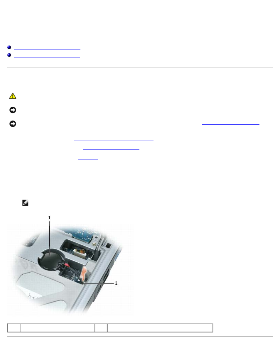 Coin-cell battery: dell xps m1210 service manual, Coin-cell battery, Removing the coin-cell battery | Dell XPS M1210 (MXC062, Mid 2006) User Manual | Page 5 / 57