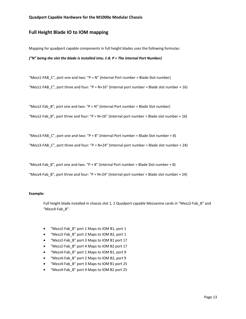 Full height blade io to iom mapping | Dell POWEREDGE M1000E User Manual | Page 15 / 34
