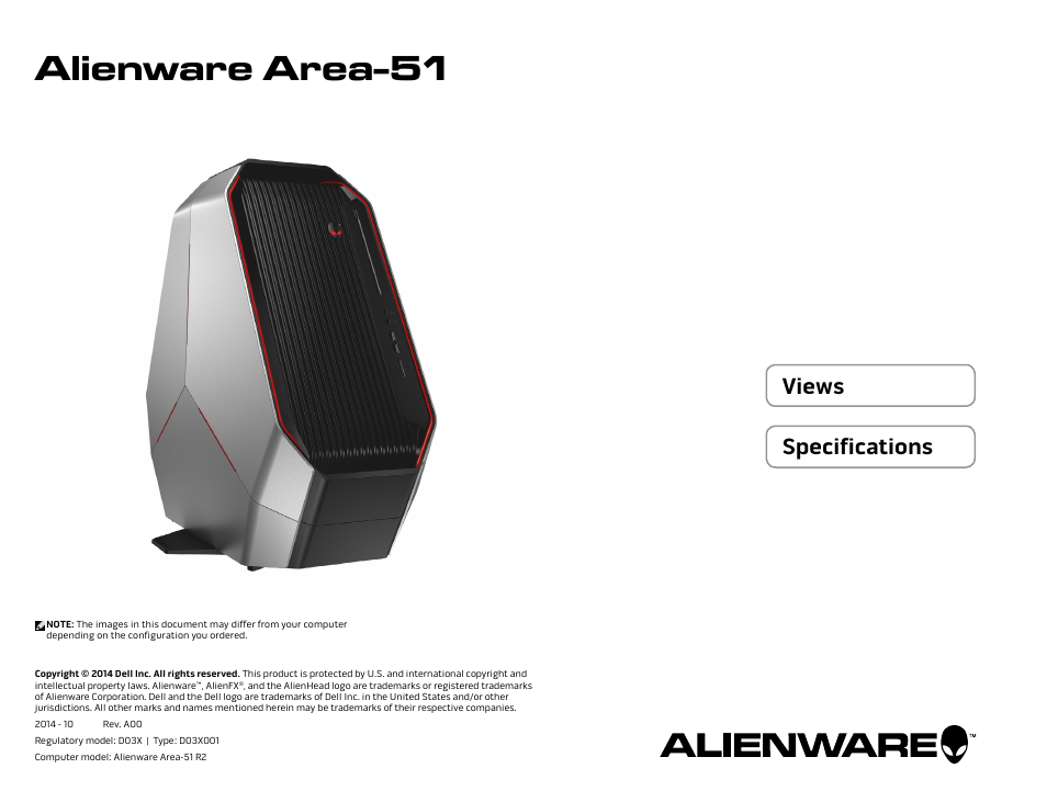 Dell Alienware Area 51 R2 (Late 2014) User Manual | 15 pages