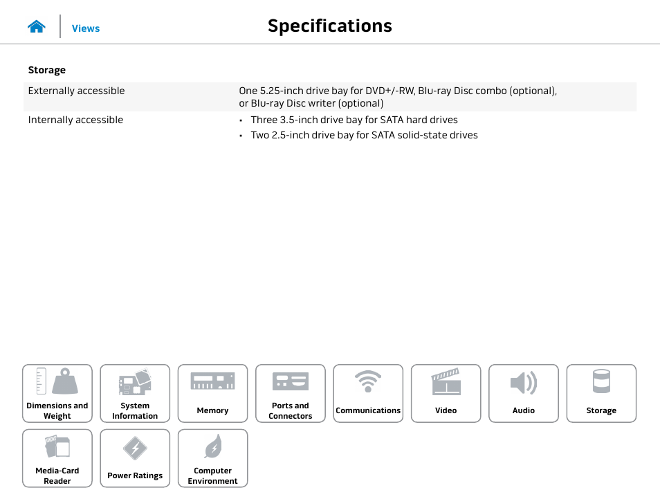 Storage, Specifications | Dell Alienware Area 51 R2 (Late 2014) User Manual | Page 12 / 15