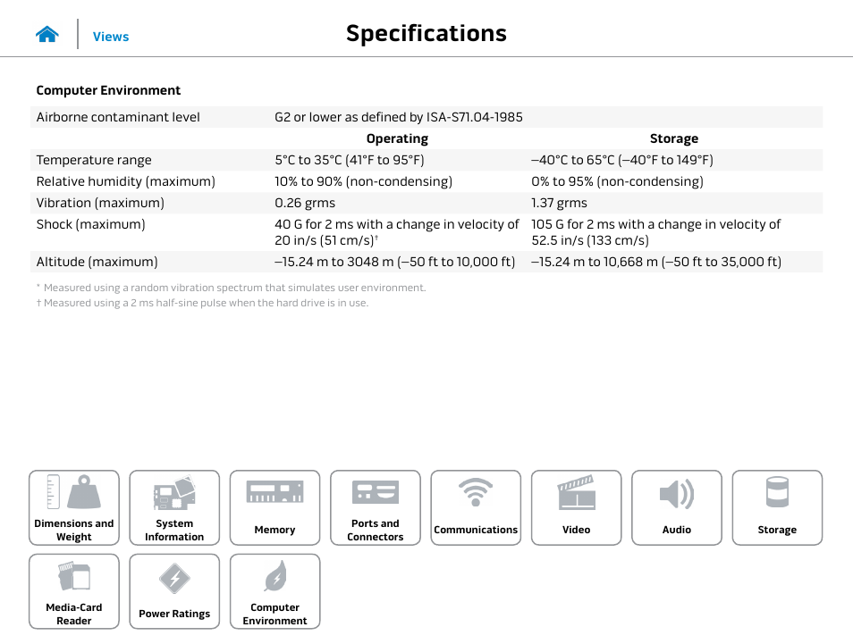 Computer, Environment, Specifications | Dell Alienware Area 51 R2 (Late 2014) User Manual | Page 15 / 15
