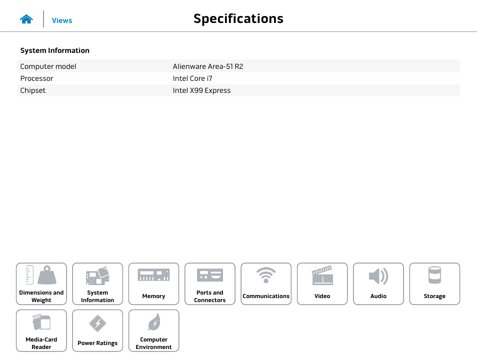 System, Information, Specifications | Dell Alienware Area 51 R2 (Late 2014) User Manual | Page 6 / 15