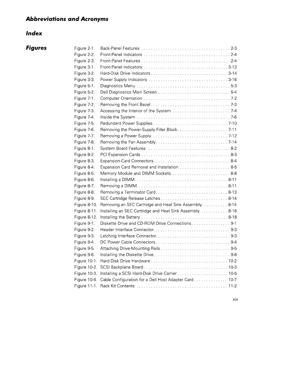 Abbreviations and acronyms index figures | Dell PowerEdge 4350 User Manual | Page 17 / 40