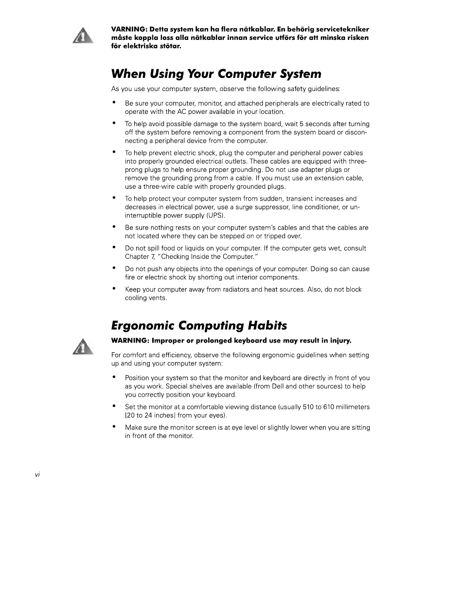 When using your computer system, Ergonomic computing habits | Dell PowerEdge 4350 User Manual | Page 4 / 40