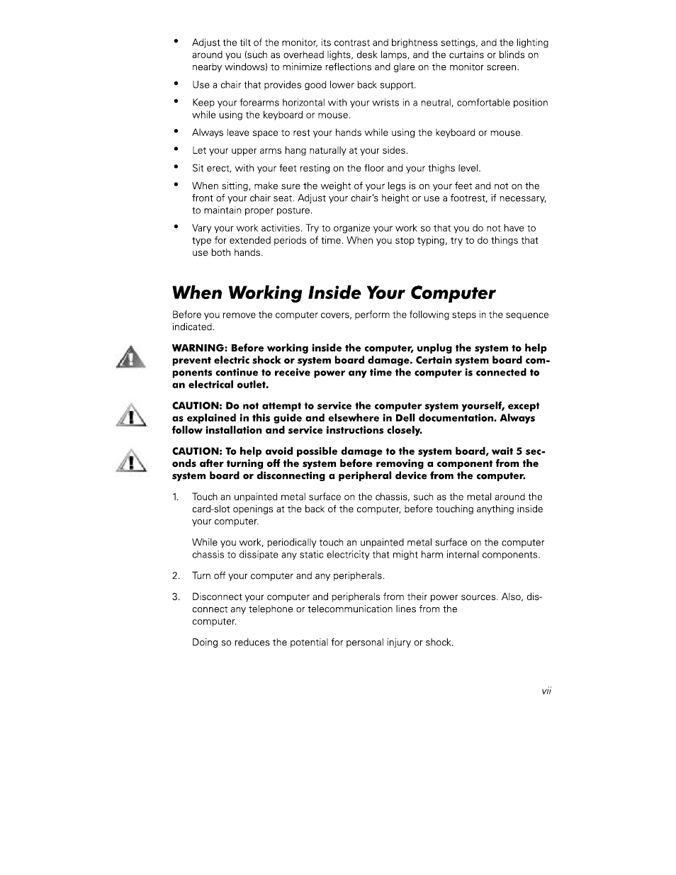 When working inside your 0>mputer, When working inside your 0 >mputer | Dell PowerEdge 4350 User Manual | Page 5 / 40