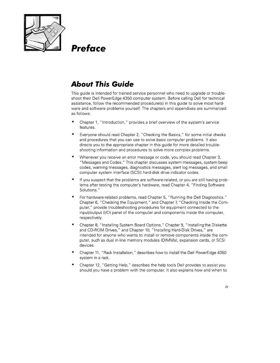 Preface, About this guide | Dell PowerEdge 4350 User Manual | Page 7 / 40