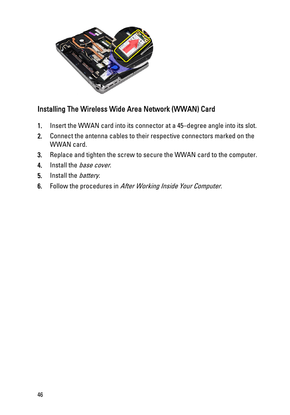 Dell Latitude E6520 (Early 2011) User Manual | Page 46 / 117