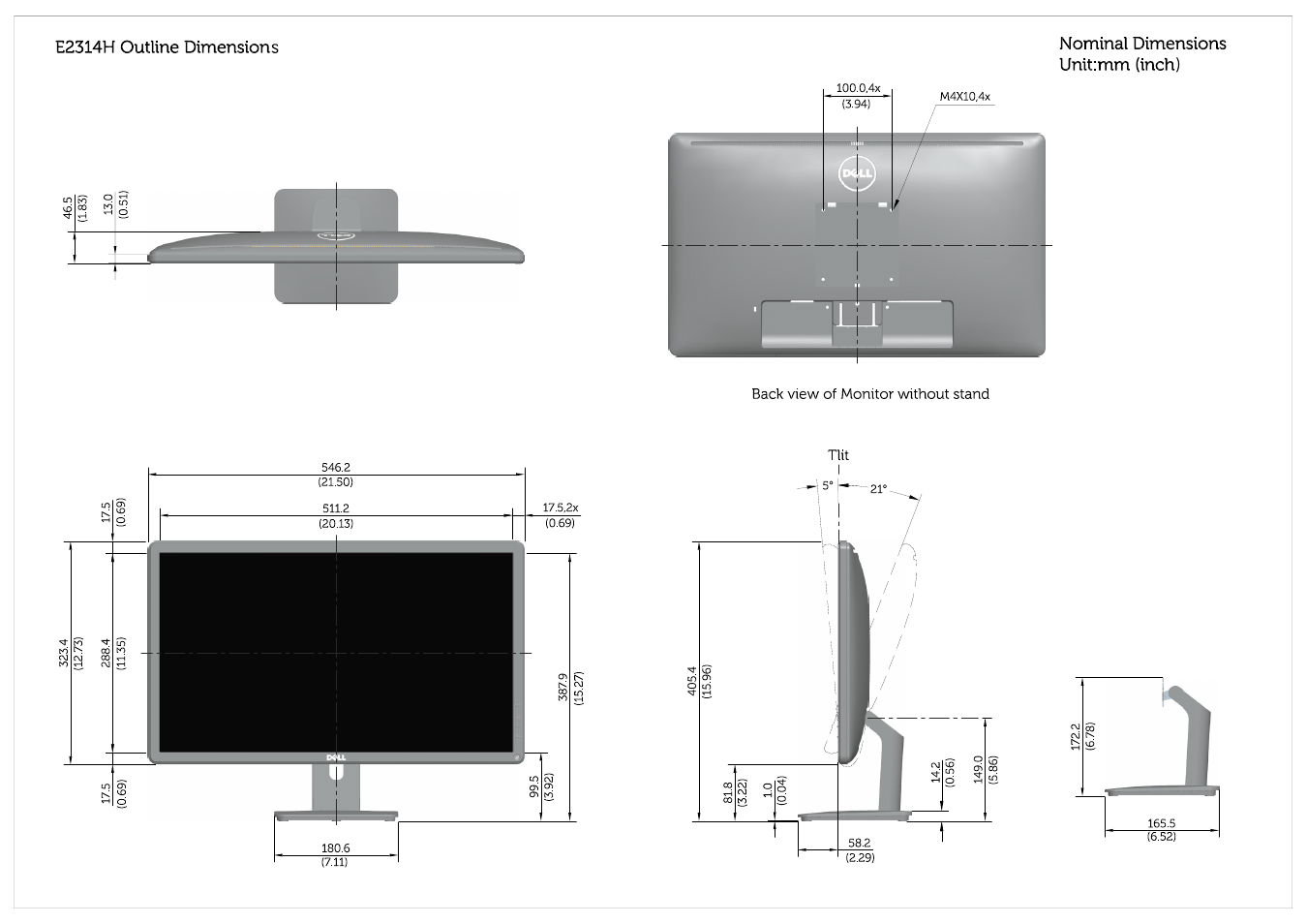 Dell E2314H Monitor User Manual | 1 page