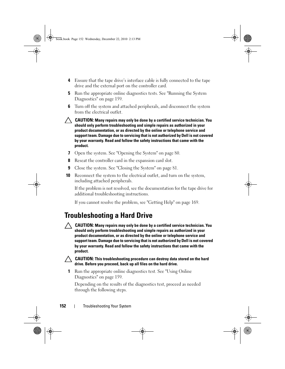 Troubleshooting a hard drive, See "troubleshooting a, Troubleshooting a hard | Dell DX6000G User Manual | Page 150 / 174