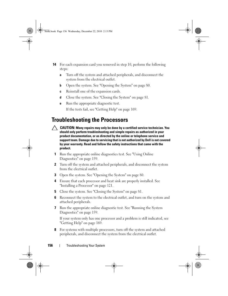 Troubleshooting the processors, See "troubleshooting the, E "troubleshooting the | Troubleshooting the | Dell DX6000G User Manual | Page 154 / 174