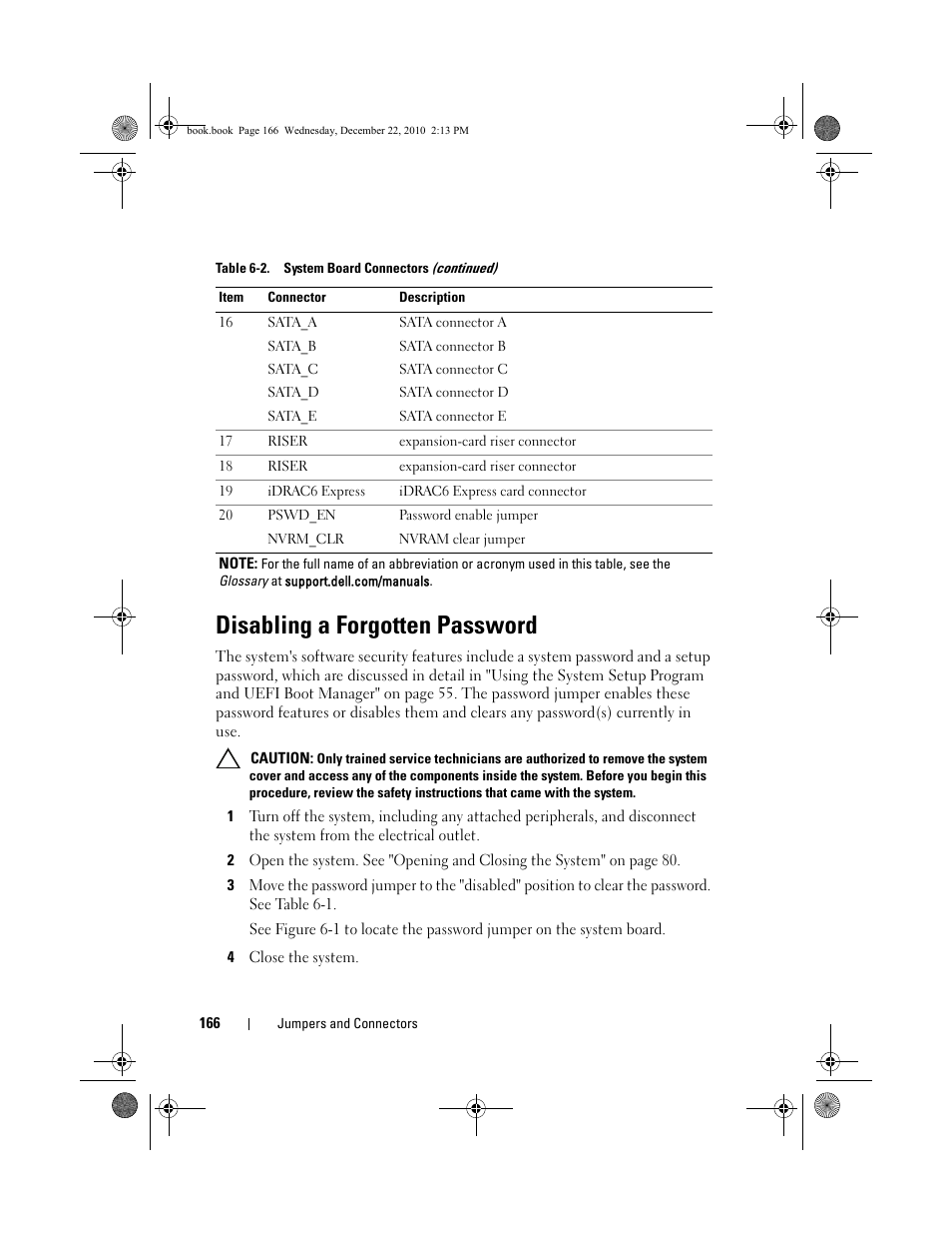 Disabling a forgotten password | Dell DX6000G User Manual | Page 164 / 174