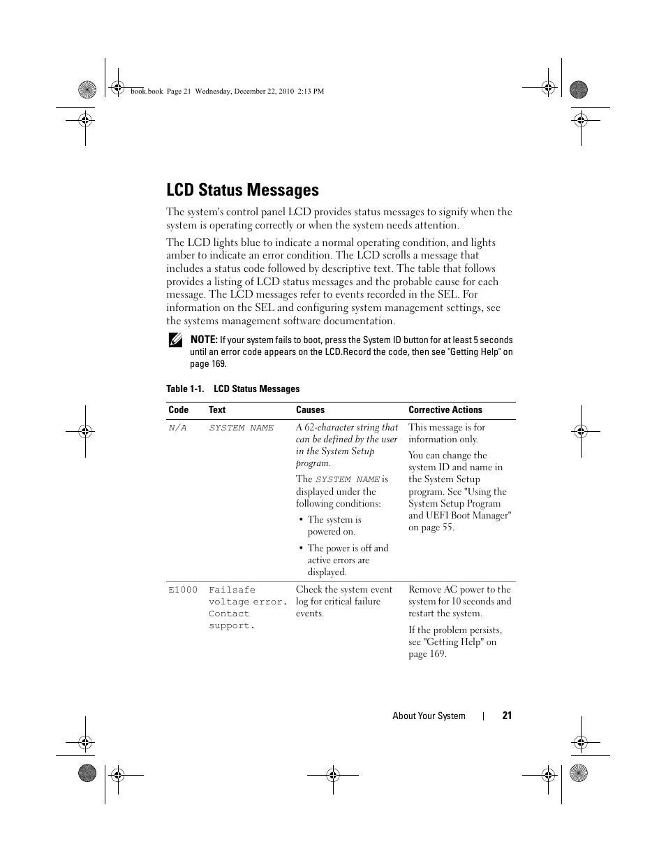 Lcd status messages | Dell DX6000G User Manual | Page 21 / 174