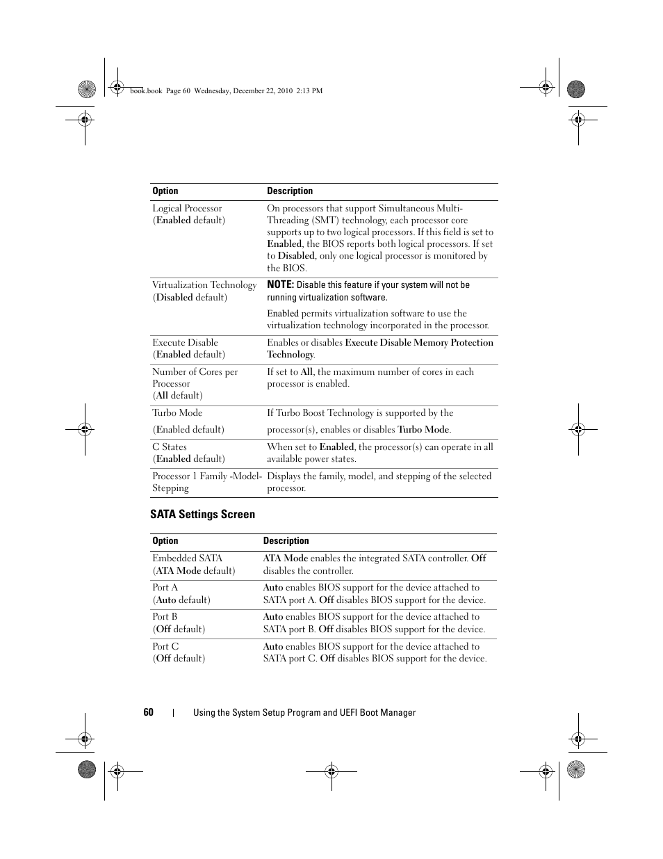 Sata settings screen | Dell DX6000G User Manual | Page 60 / 174