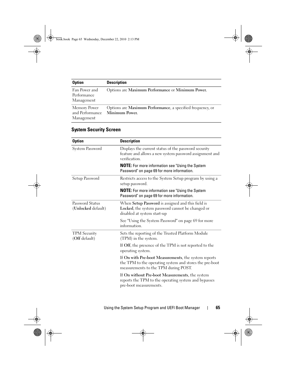 System security screen | Dell DX6000G User Manual | Page 65 / 174
