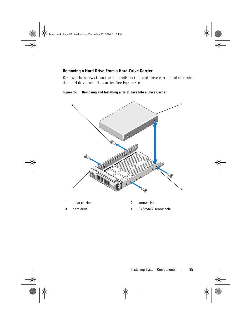 Removing a hard drive from a hard-drive carrier | Dell DX6000G User Manual | Page 85 / 174