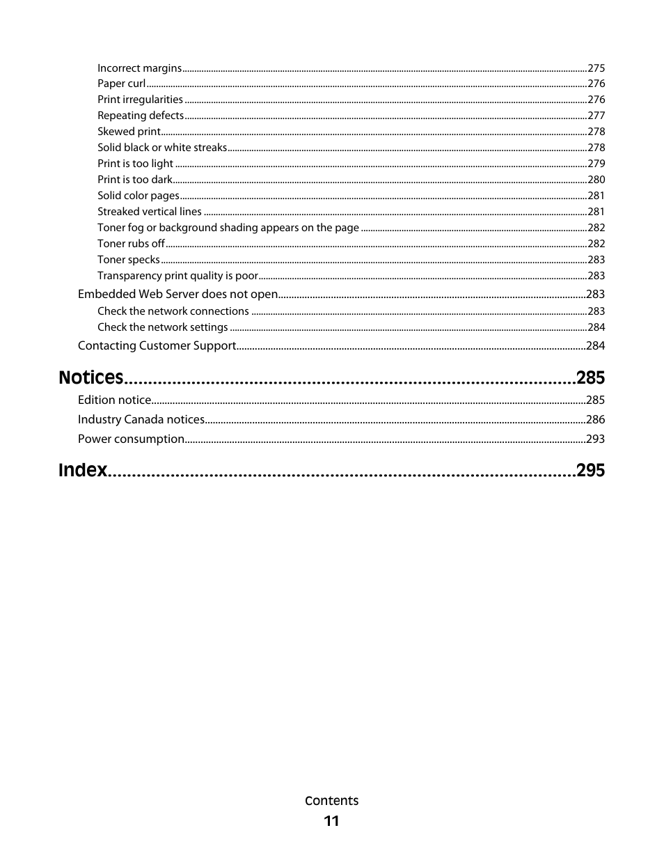 Notices, Index | Dell 5535dn Mono Laser MFP User Manual | Page 11 / 302