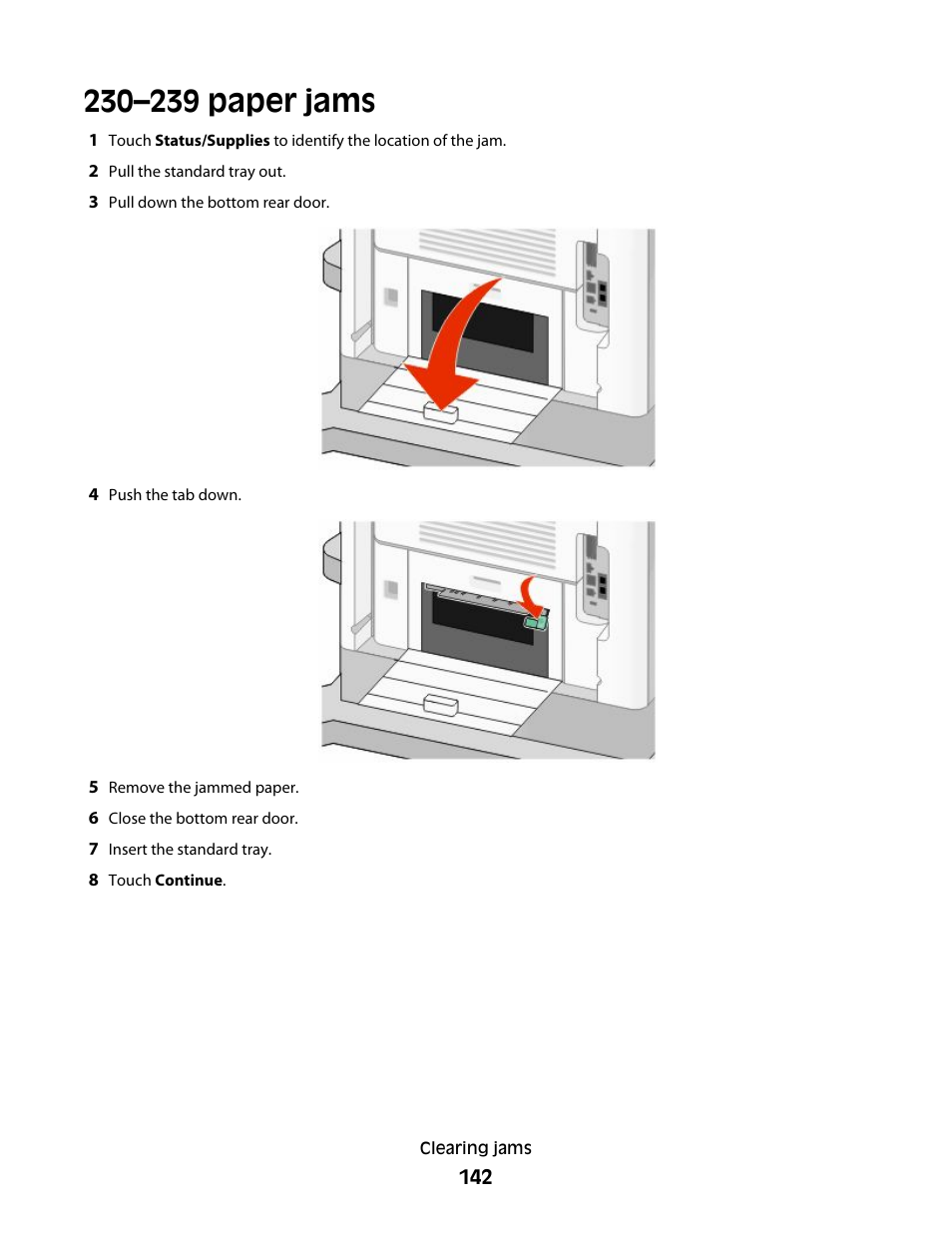 230–239 paper jams | Dell 5535dn Mono Laser MFP User Manual | Page 142 / 302