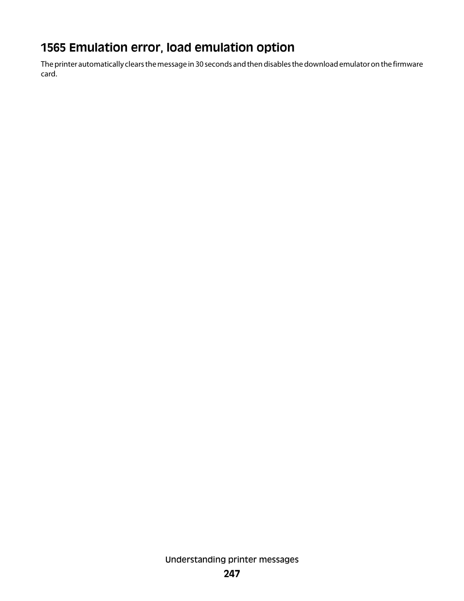 1565 emulation error, load emulation option | Dell 5535dn Mono Laser MFP User Manual | Page 247 / 302