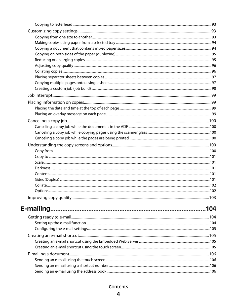 E-mailing | Dell 5535dn Mono Laser MFP User Manual | Page 4 / 302