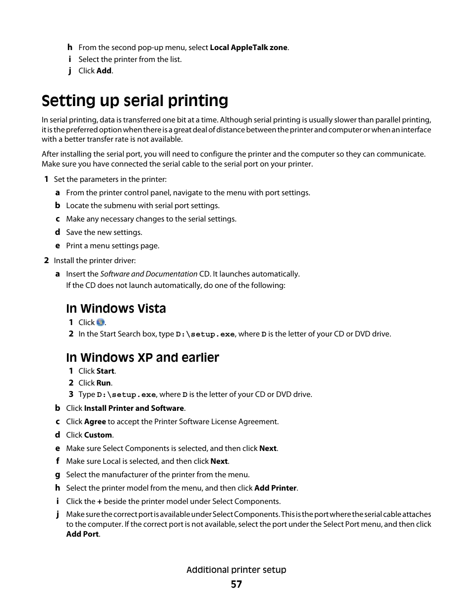 Setting up serial printing | Dell 5535dn Mono Laser MFP User Manual | Page 57 / 302