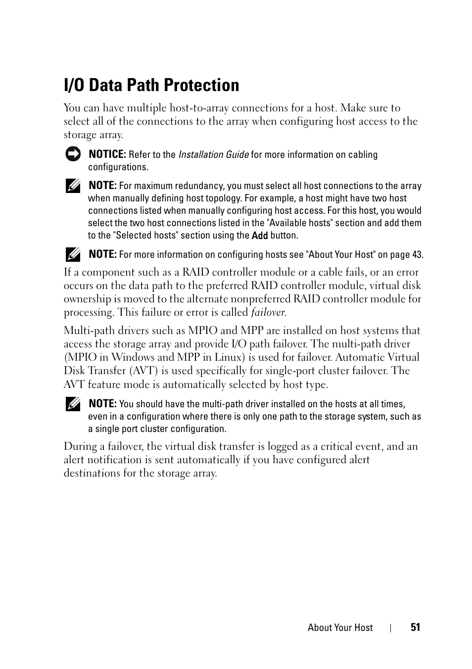 I/o data path protection | Dell PowerVault MD3000i User Manual | Page 51 / 120