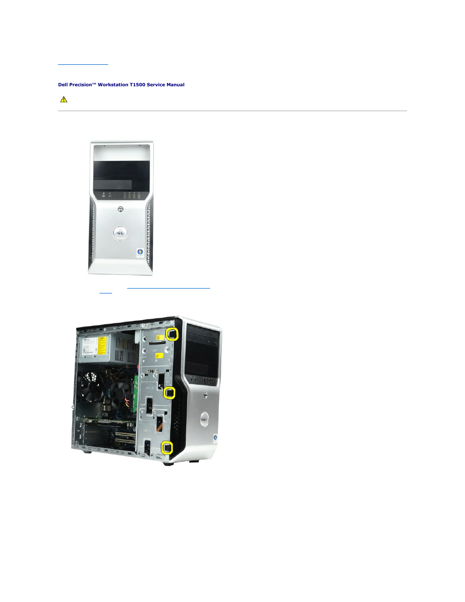 Front panel, Removing the front panel | Dell Precision T1500 (Late 2009) User Manual | Page 19 / 48