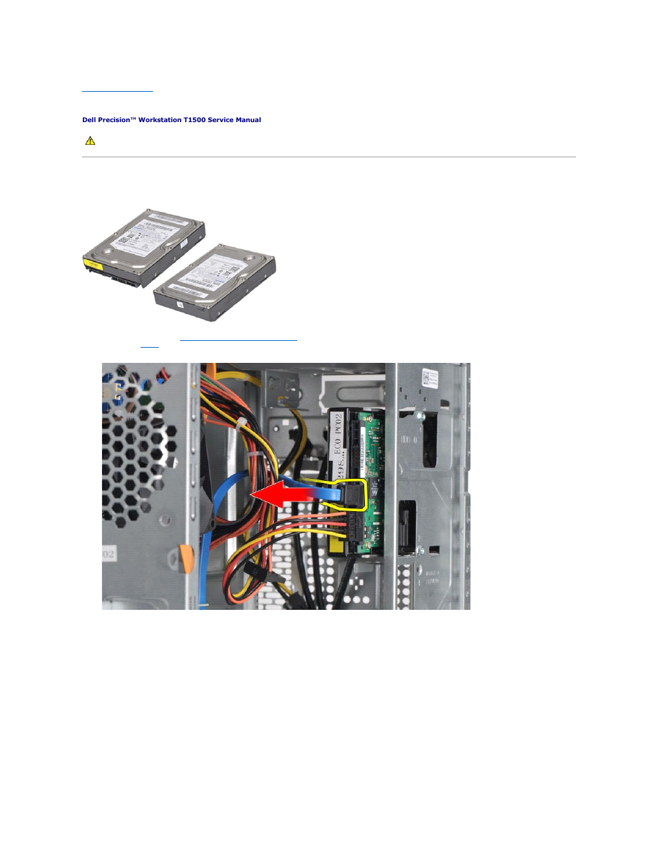 Hard drive, Removing the hard drive | Dell Precision T1500 (Late 2009) User Manual | Page 23 / 48