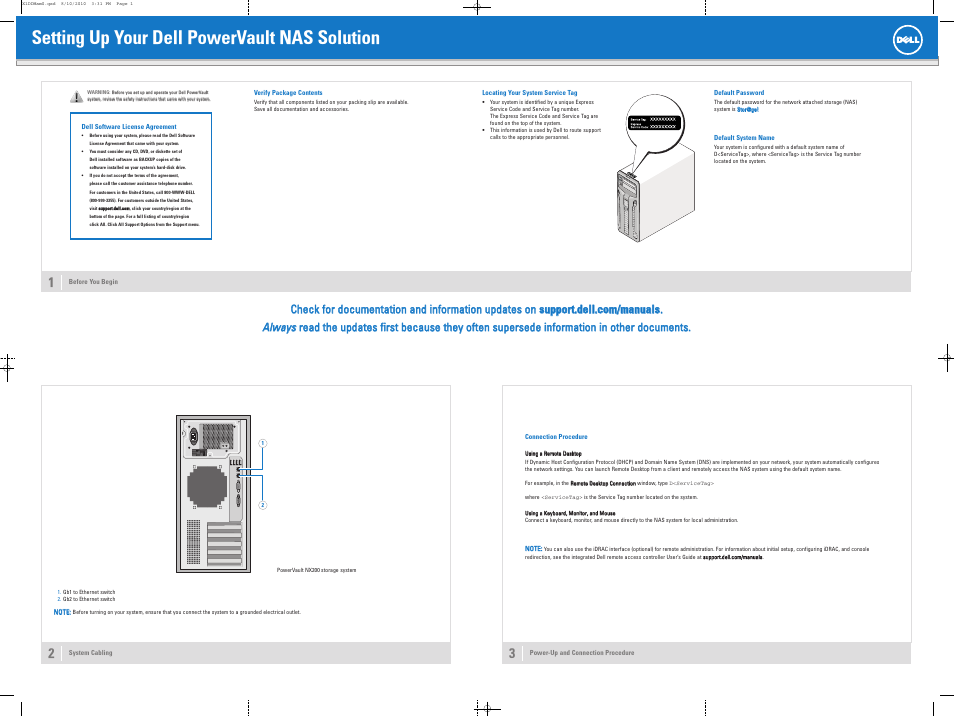 Dell PowerVault NX200 User Manual | 2 pages