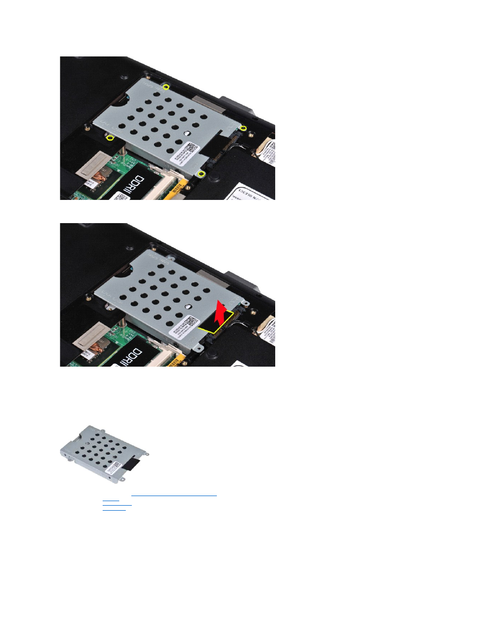 Replacing the hard drive assembly, Removing the hard drive bracket | Dell Vostro 1014 (Mid 2009) User Manual | Page 20 / 76