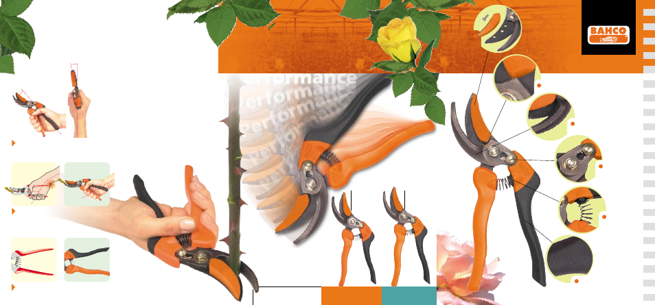 Px-rose, Professional, Performance by design | Cut & hold secateur | Bahco Cut & Hold Secateur PX-Rose User Manual | Page 4 / 6