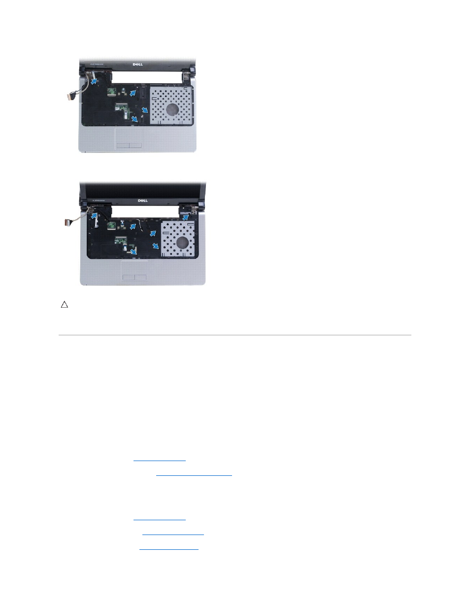 Replacing the palm rest | Dell Inspiron 15z (1570, Mid 2009) User Manual | Page 33 / 45