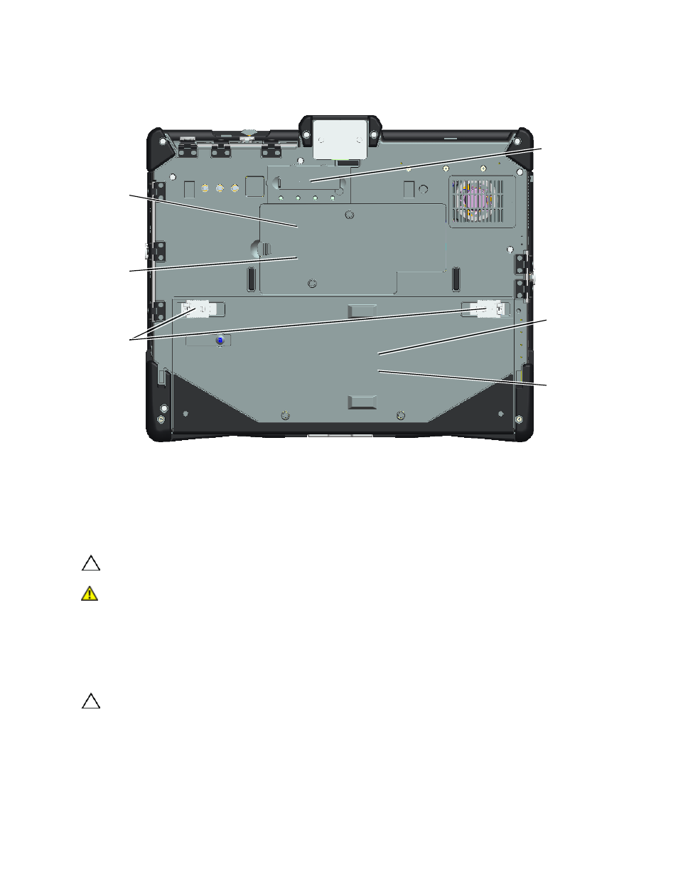 Bottom view | Dell Latitude XT2 XFR (Late 2009) User Manual | Page 4 / 25