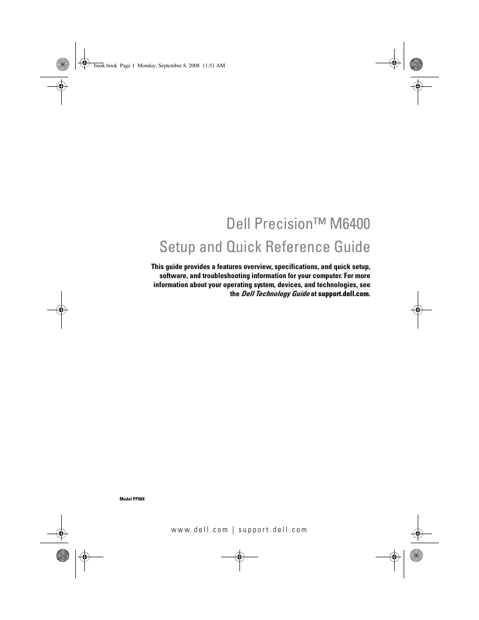 Dell Precision M6400 (Late 2008) User Manual | 54 pages
