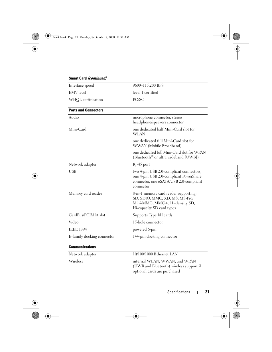 Dell Precision M6400 (Late 2008) User Manual | Page 21 / 54