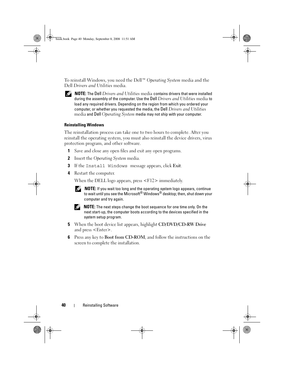 Dell Precision M6400 (Late 2008) User Manual | Page 40 / 54