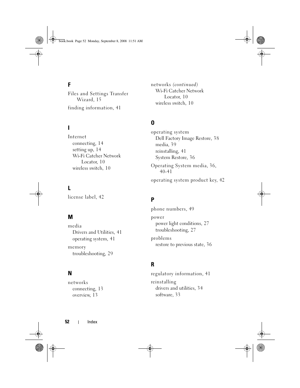 Dell Precision M6400 (Late 2008) User Manual | Page 52 / 54