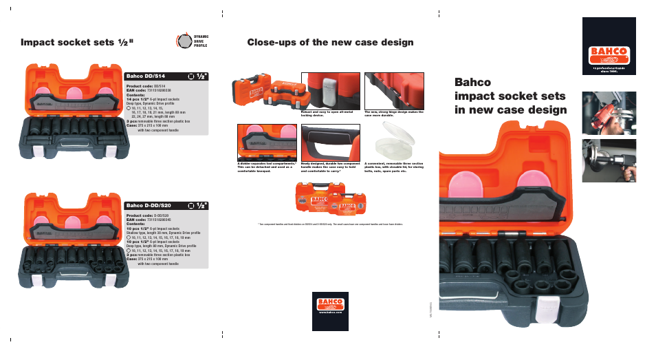 Bahco impact socket sets in new case design, Close-ups of the new case design, Impact socket sets | Bahco MS7056ENG User Manual | Page 5 / 6