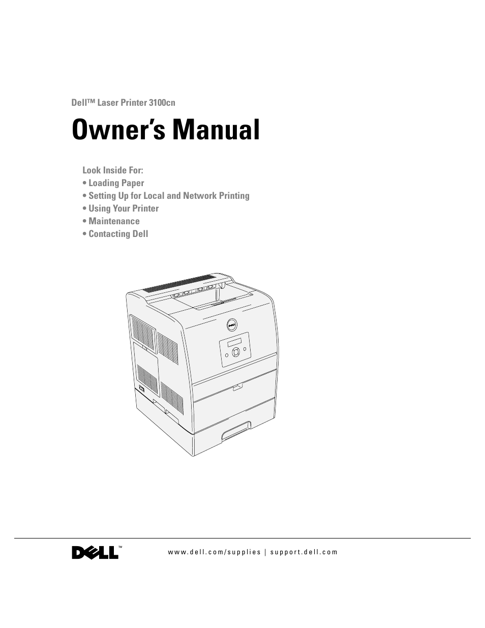Dell 3100cn Color Laser Printer User Manual | 90 pages