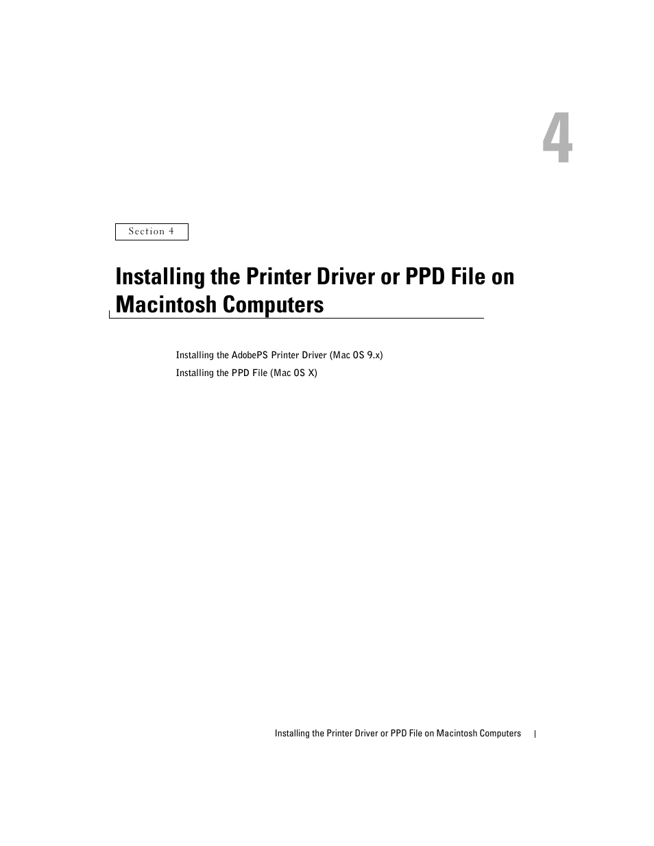 4 installing the printer driver or ppd file, On macintosh computers | Dell 3100cn Color Laser Printer User Manual | Page 27 / 90