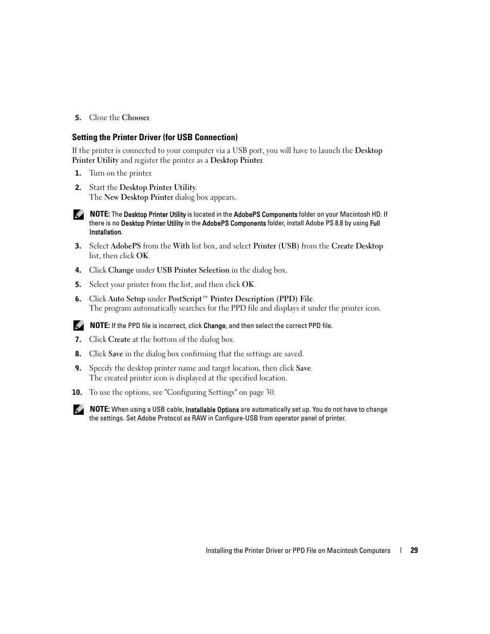 Setting the printer driver (for usb connection) | Dell 3100cn Color Laser Printer User Manual | Page 29 / 90