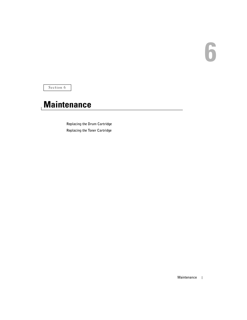 Maintenance, 6 maintenance | Dell 3100cn Color Laser Printer User Manual | Page 39 / 90