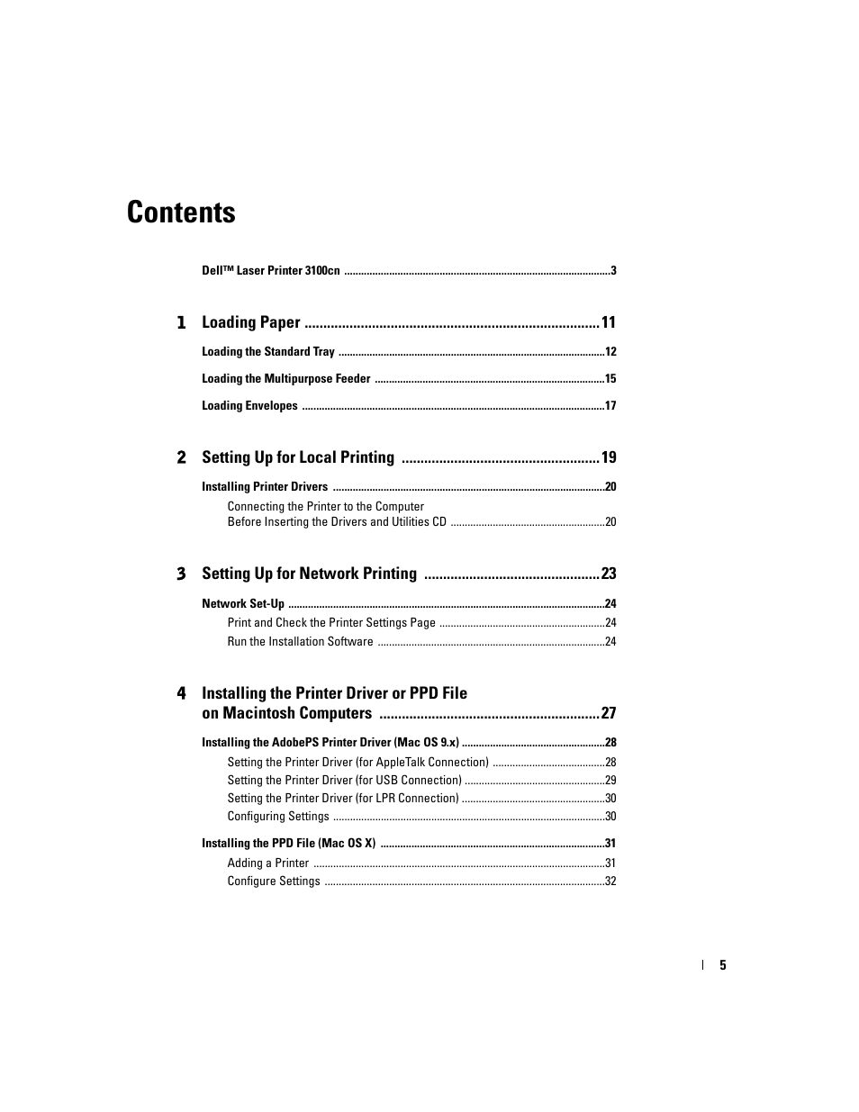 Dell 3100cn Color Laser Printer User Manual | Page 5 / 90