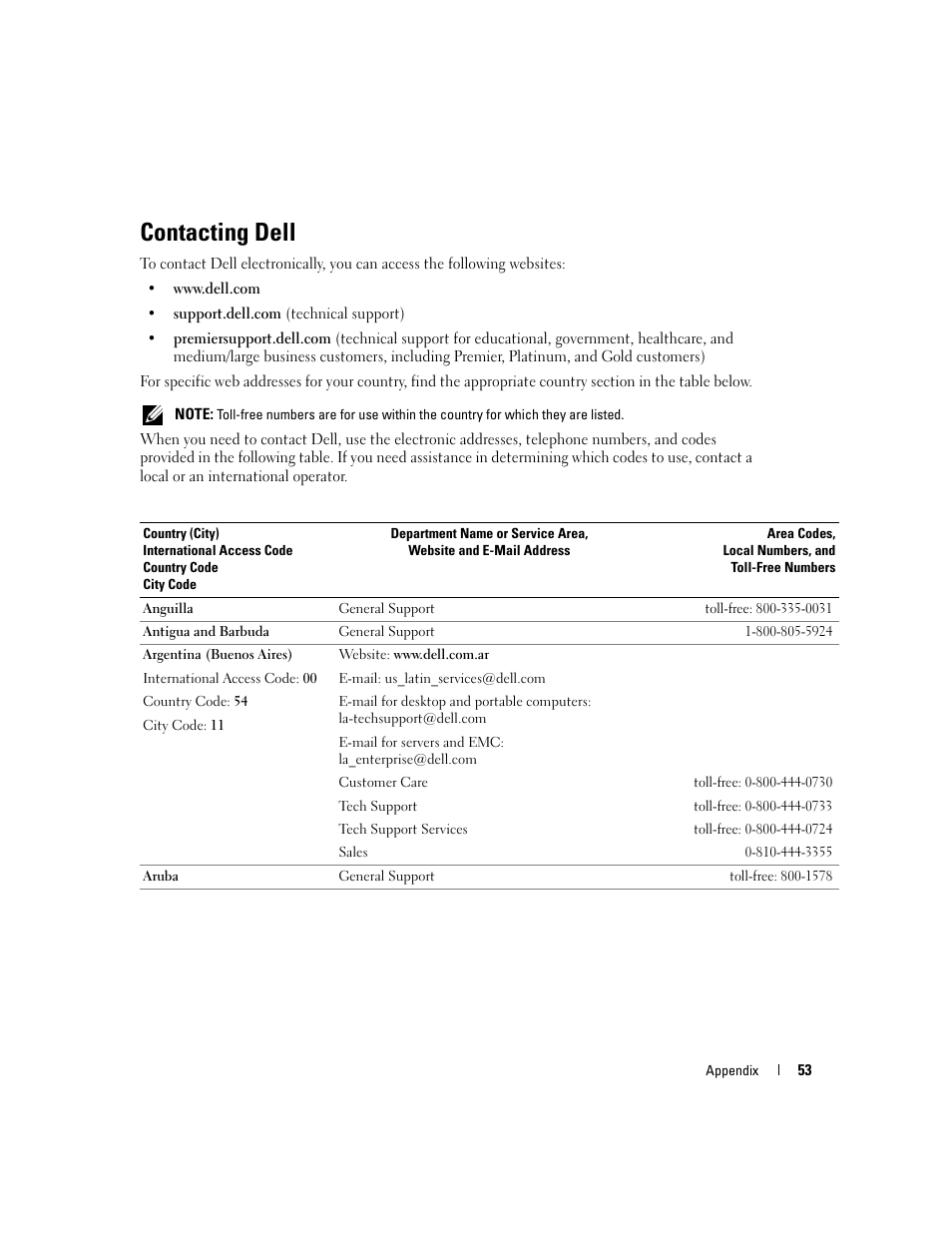 Contacting dell | Dell 3100cn Color Laser Printer User Manual | Page 55 / 90