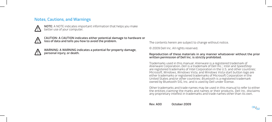 Dell Alienware Area 51 (Late 2009) User Manual | Page 2 / 103