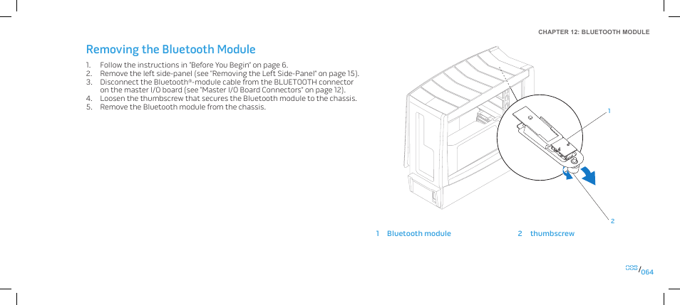 Removing the bluetooth module | Dell Alienware Area 51 (Late 2009) User Manual | Page 64 / 103