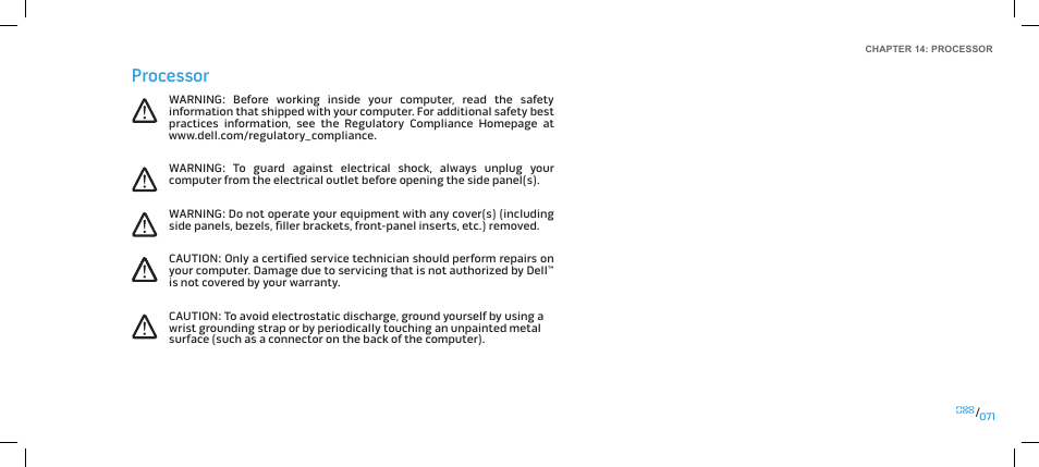 Processor | Dell Alienware Area 51 (Late 2009) User Manual | Page 71 / 103